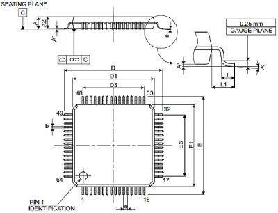 STM32F102RBT6TR封装