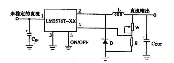 LM2576-ADJ 典型应用电路