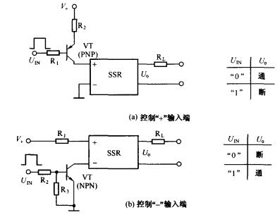 三极管控制SSR的通断电路图