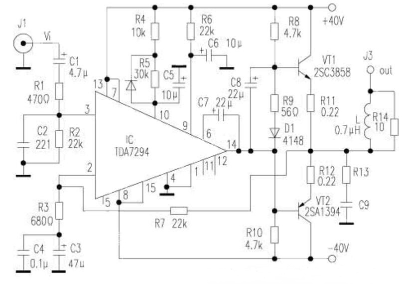 TDA7294推动的高保真功率放大器