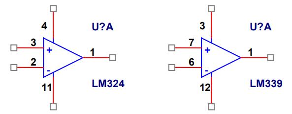 运算放大器和比较器原理图符号