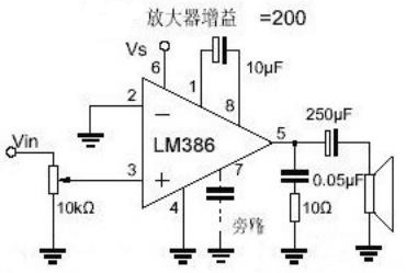 放大器增益200的电路图