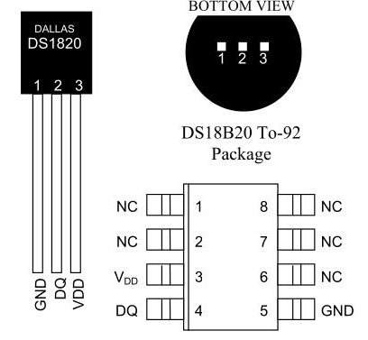 DS18B20引脚图