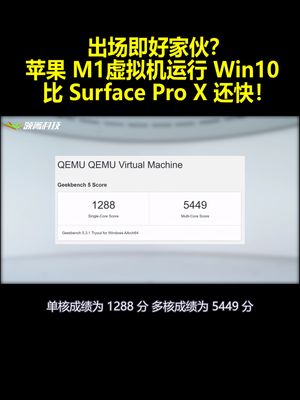 出场即好家伙？苹果M1虚拟机运行Win10比SurfaceProX还快！