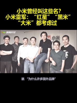 小米曾经叫这些名？小米雷军：“红星”“黑米”“大米”都考虑过