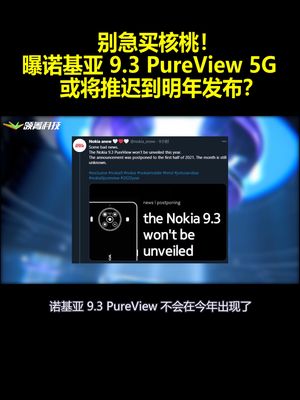 别急买核桃！曝诺基亚 9.3 PureView 5G 或将推迟到明年发布？