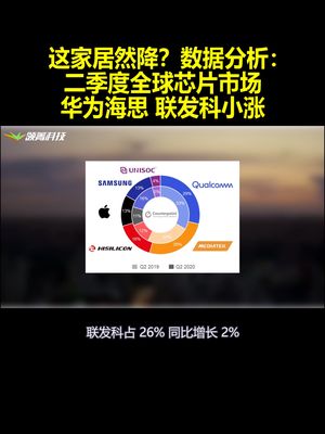 这家居然降？数据分析：二季度全球芯片市场华为海思 联发科小涨