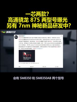 一芯两款？高通骁龙875两型号曝光 另有7nm神秘新品研发中？