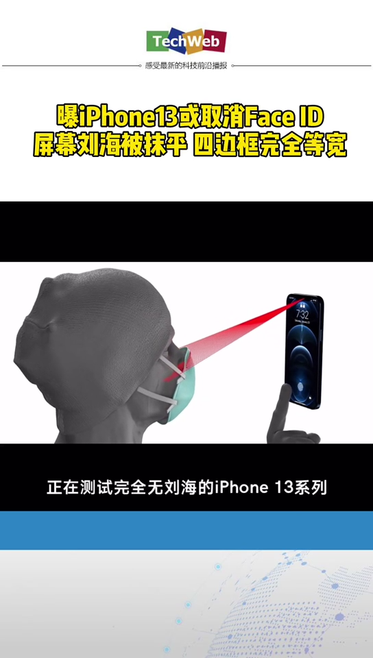 新款 iphone 或取消Face ID，四边框等宽。