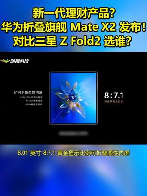 新一代理财产品？华为折叠屏旗舰Mate X2发布！对比三星Z Fold2选谁？ 华为 华为matex2