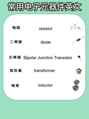 常用电子元器件英文名称大全电子元器件 科普
