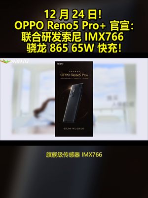 12月24日！OPPOReno5Pro+ 官宣：索尼IMX766 骁龙865 65W快充！ oppo