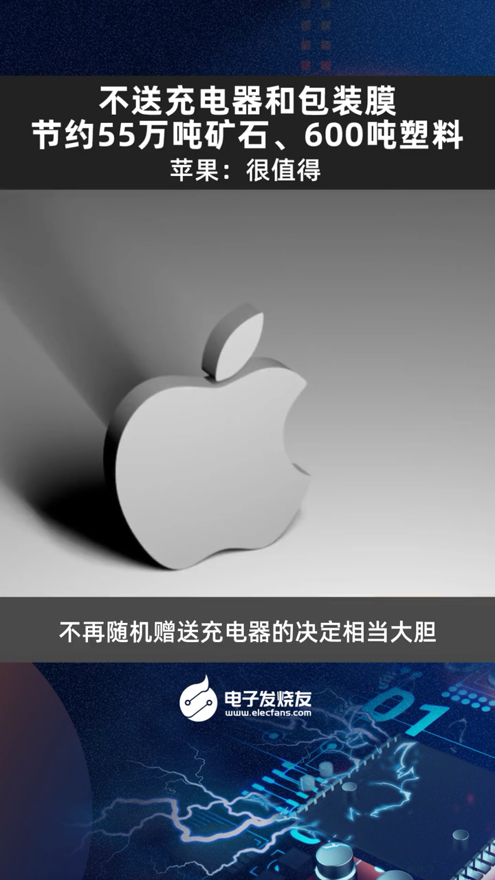 不送充电器和包装膜，节约55万吨矿石、600吨塑料,苹果，很值得！苹果 手机充电 科技改变生活
