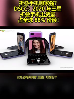 折叠手机哪家强？DSCC：2020年三星折叠手机出货占全球88%份额！ 三星