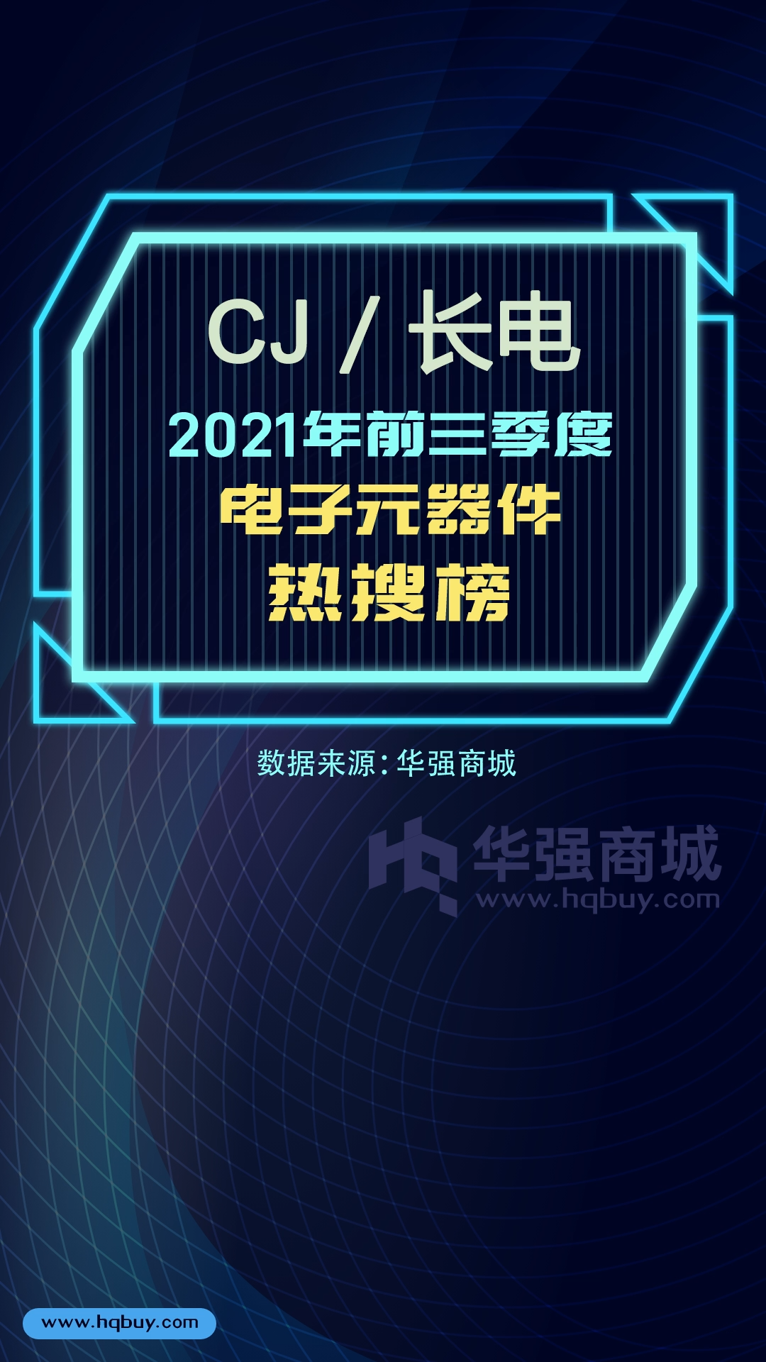 电子元器件热搜榜 CJ长电 2021年1-9月型号热搜榜TOP15 排行榜 数据可视化 电子元器件