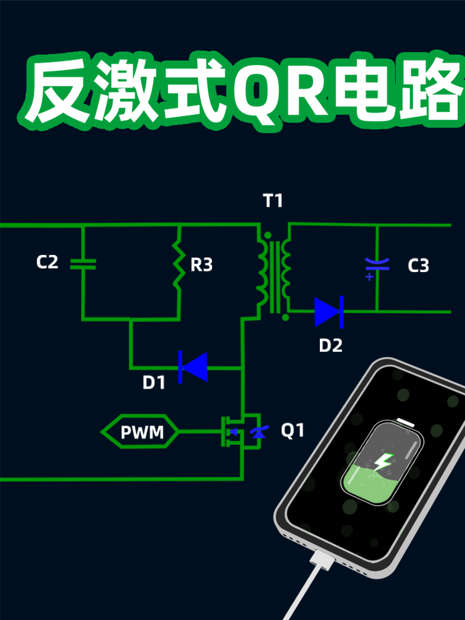 两分钟看懂反激式QR电源架构 反激式QR电源架构 电池快充 反激式QR电路