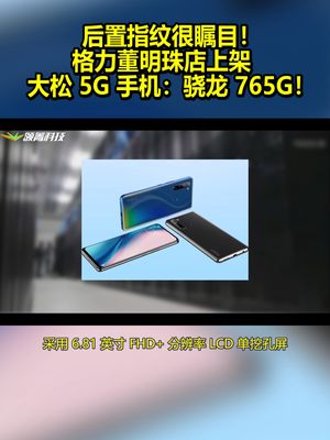 后置指纹很瞩目！格力董明珠店上架大松5G手机：骁龙765G！ 格力 董明珠 大松