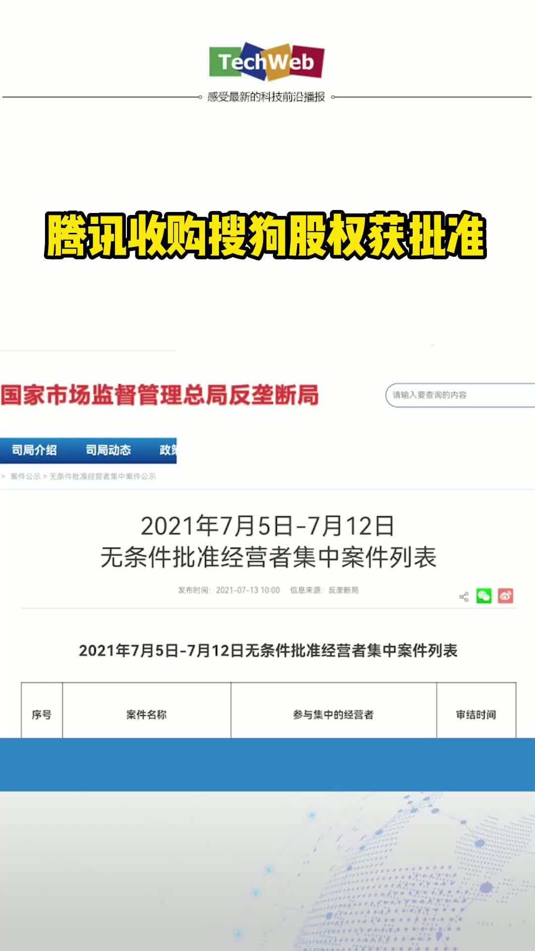 腾讯收购搜狗股权获批准